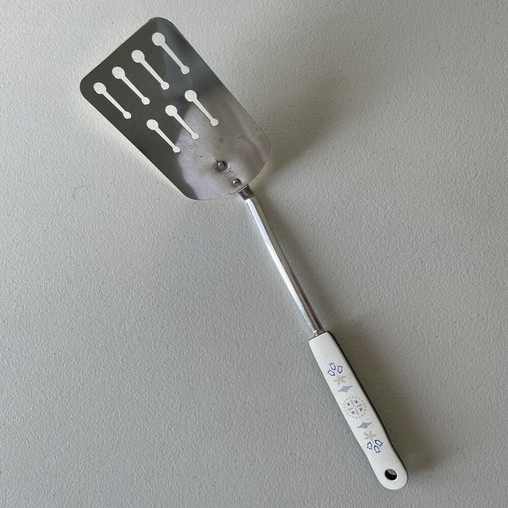 Ekco USA Vintage Chromium Plated Spatula Tuner Flipper Floral Cooking Utensil